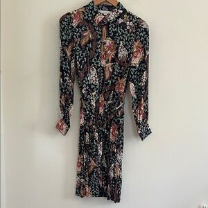 LOFT Paisely Floral Long-Sleeve Dress Size 4P